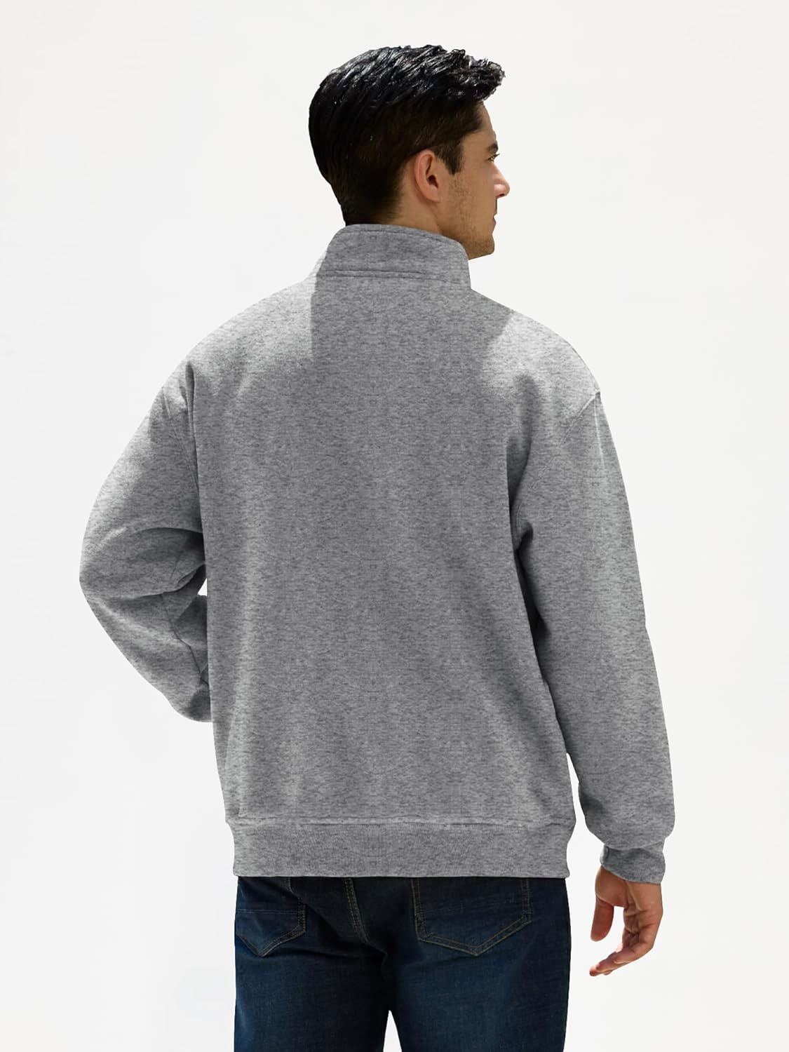 JEMLDL Men's Fleece Quarter Zip Pullover Sweatshirts Casual Long Sleeve Warm Mock Neck Sweatshirt with Pockets - Image 5