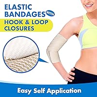 Vista 3 de LotFancy Vendaje elástico, paquete de 4 envolturas de compresión médica de 3 pulgadas para lesiones, deportes, vendajes de linfedema sin látex