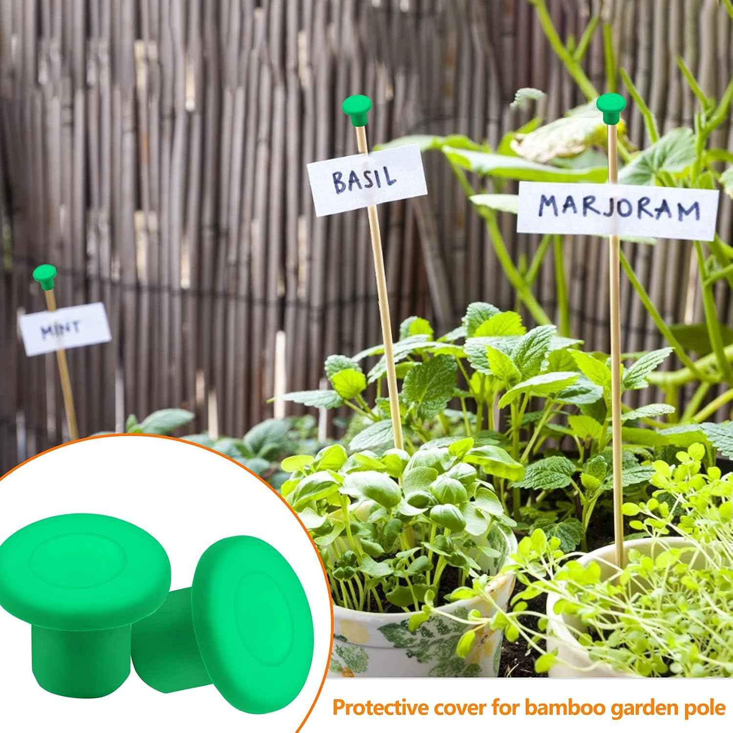 32 Pcs Cane Toppers Caps Safety Cane Tops Covers Green Rubber Garden ...