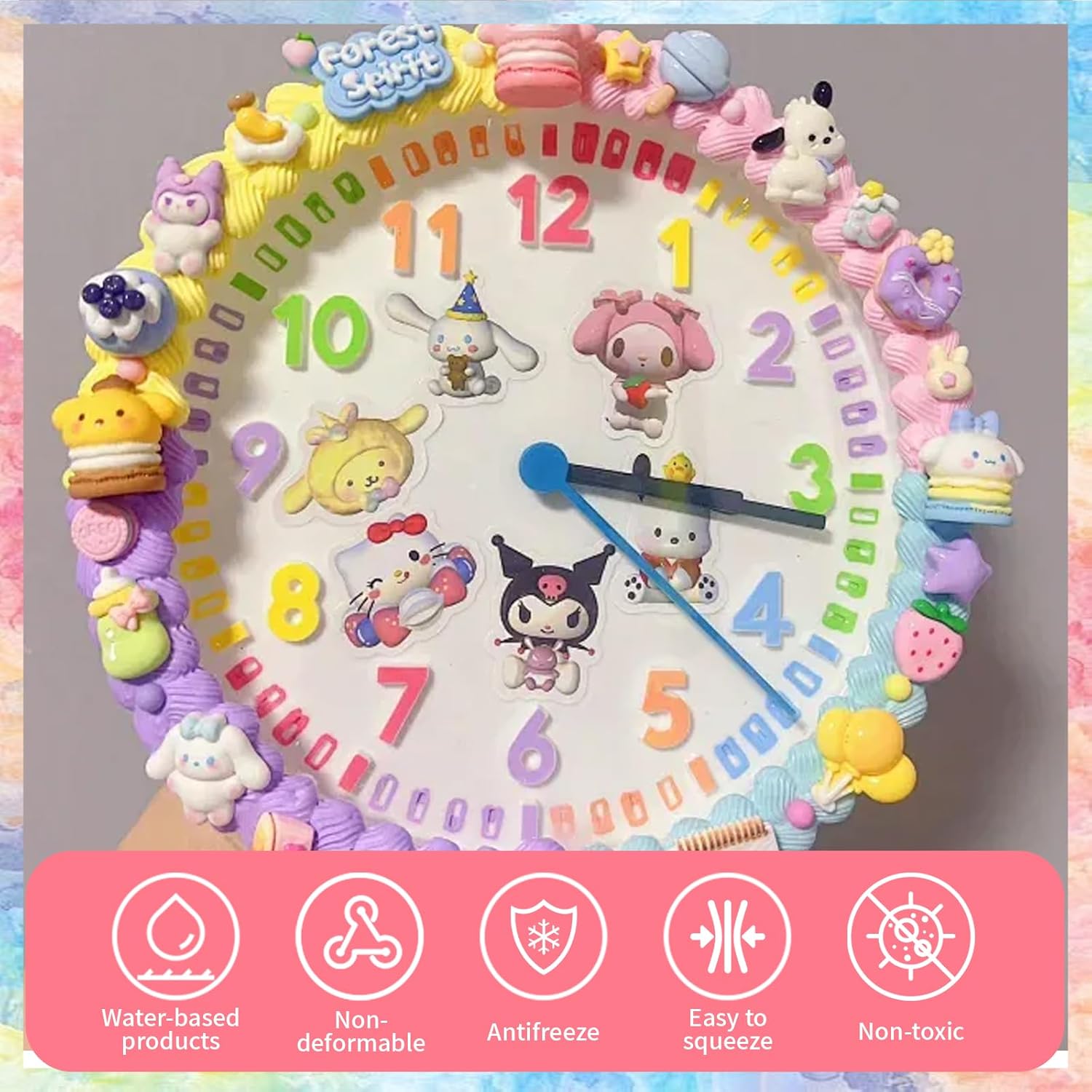10 Colors 3.5 Oz Decoden Cream Kit, Fake Whipped Cream Glue Clay, Decoden Phone Case Kit, Suitable for DIY Crafts and Phone Case Accessories Decoration