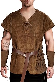 5 Pcs Norse Viking costume men renaissance costume Medieval tunic Pirate costume men adult