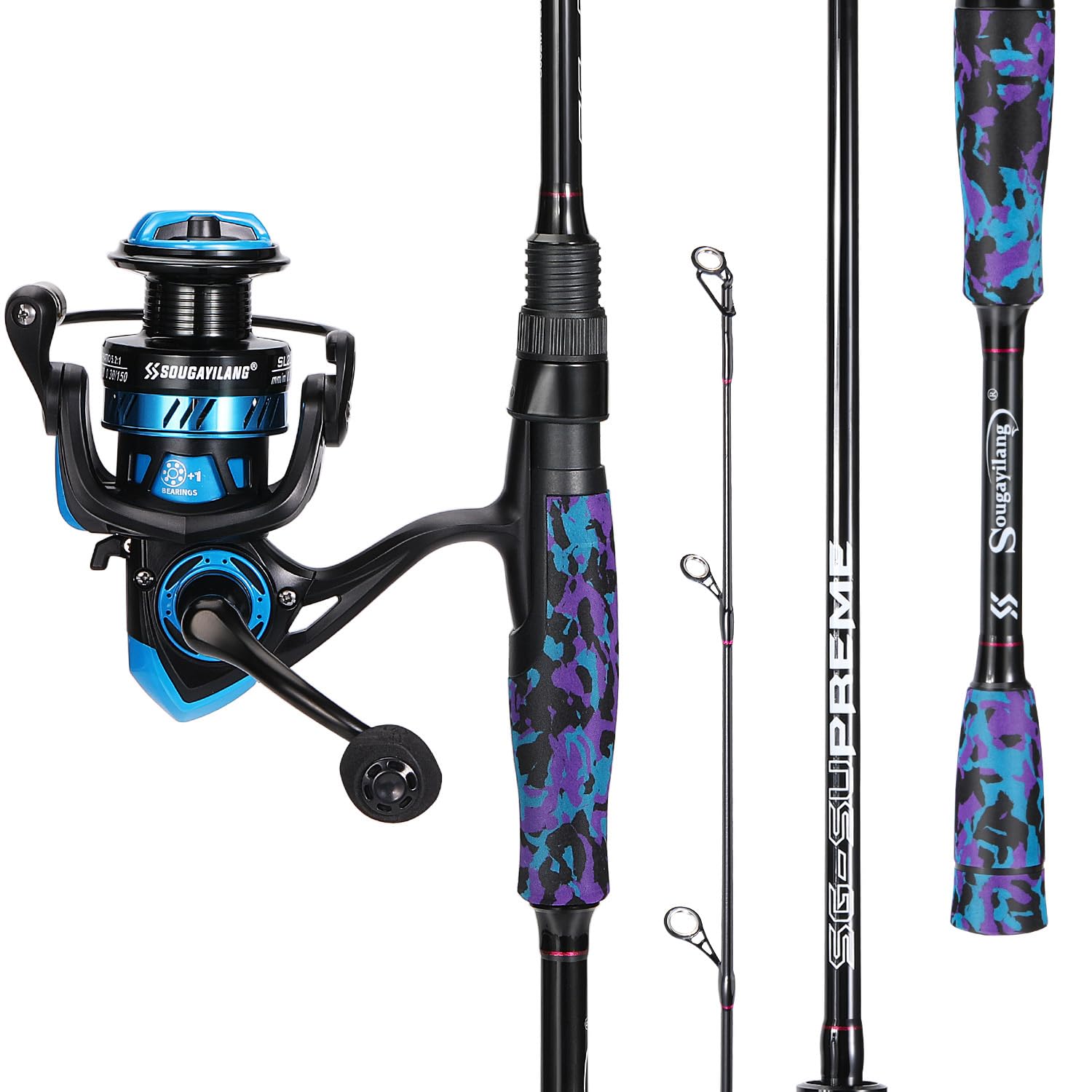 Sponsored Ad – Sougayilang MX-1 Spinning Rod and Reel Combo,2-Sections Spinning Rod with 11+1BB Spinning Reel Fishing Set, for Seabass, Bass, Pollack, Wrasse Fishing Tackle-1.8Z