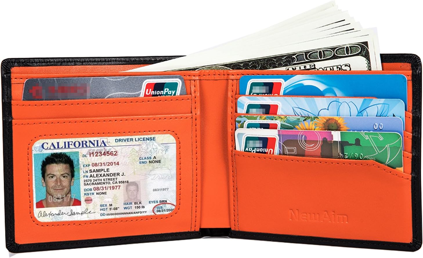 Wallet for Men,RFID Blocking Geniune Leather Wallet,Front Pocket Slim Bifold Men Wallet with ID Window