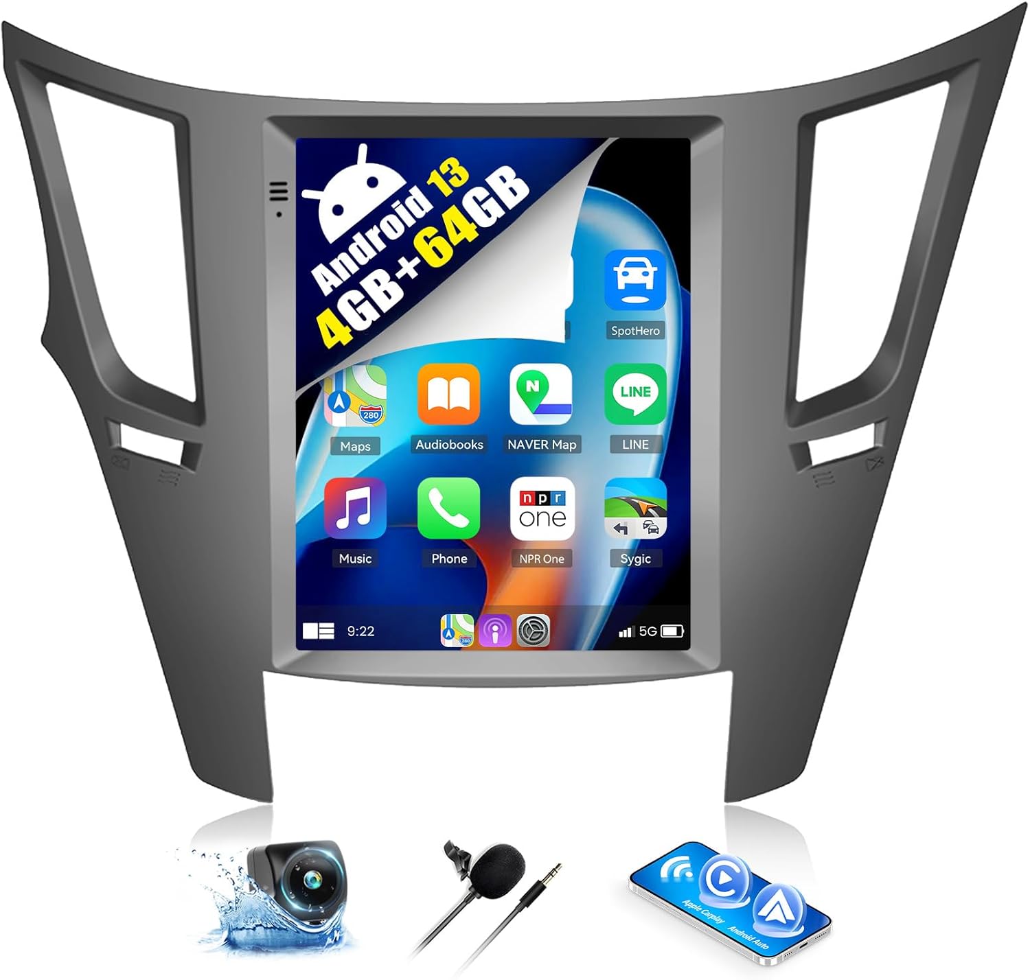 Similar SIXWIN 4G+64G Android 13 Car Stereo for Subaru Outback Legacy 2010-2014 9.7 Inch Touch Screen with CarPlay Android Auto Mirror Link UI Bluetooth FM GPS Navigation WiFi FM SWC Backup Camera MIC P3-4G+64G