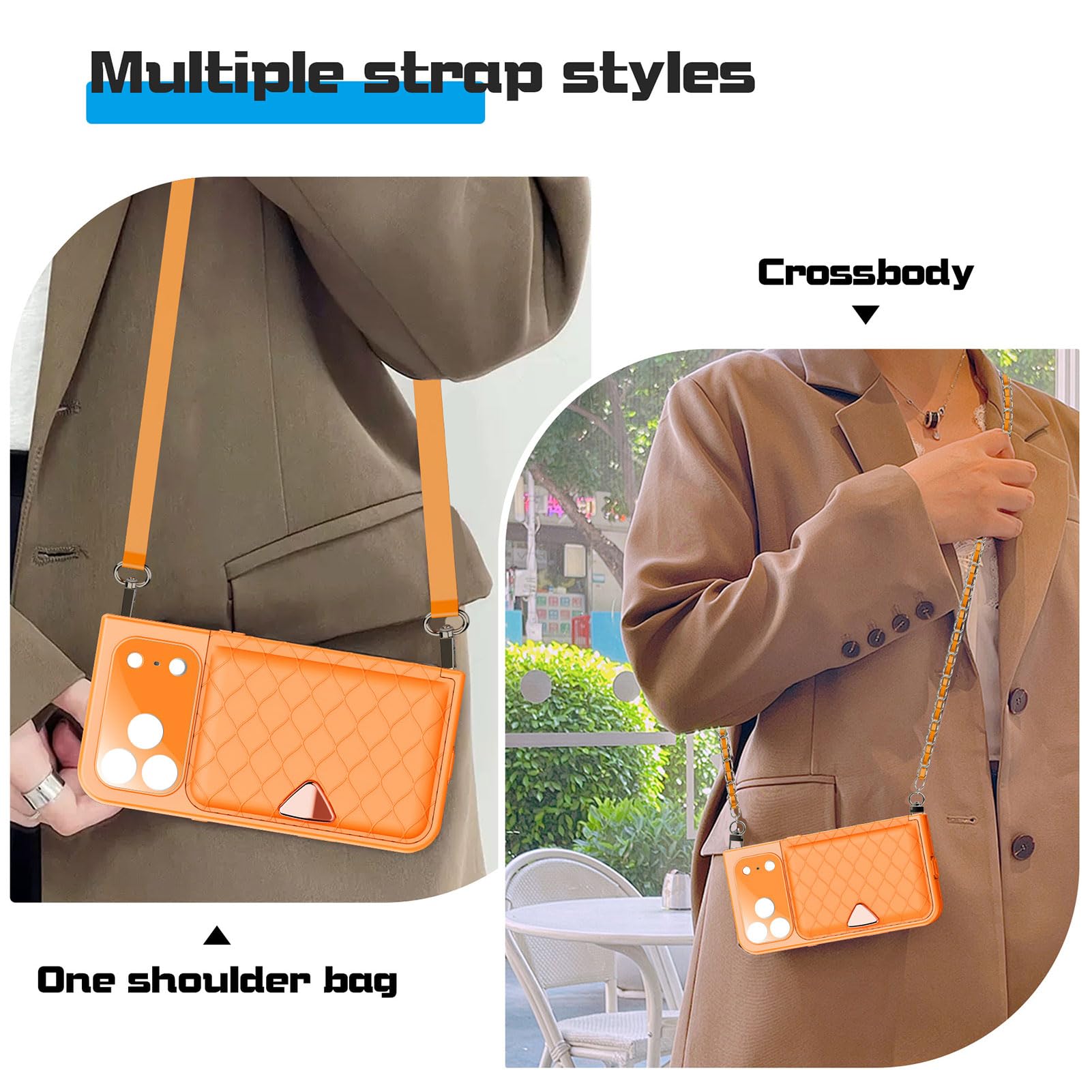 Custodia per Smartphone Impermeabile IP68 con Protezione Completa a 360°, Cover per Telefono Completamente Sigillata con Specchio Porta Carte, Design Antiurto Antigoccia per Uso (ORANGE)