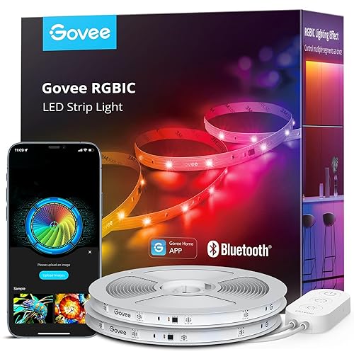 Govee RGBIC LED Strip Lights, 65.6ft Smart LED Lights for Bedroom, Bluetooth LED Strip Lights APP Control, DIY Multiple Colors on One Line, Color Changing LED Lights for Home Decor, 2 Rolls of 32.8ft - 65.6ft