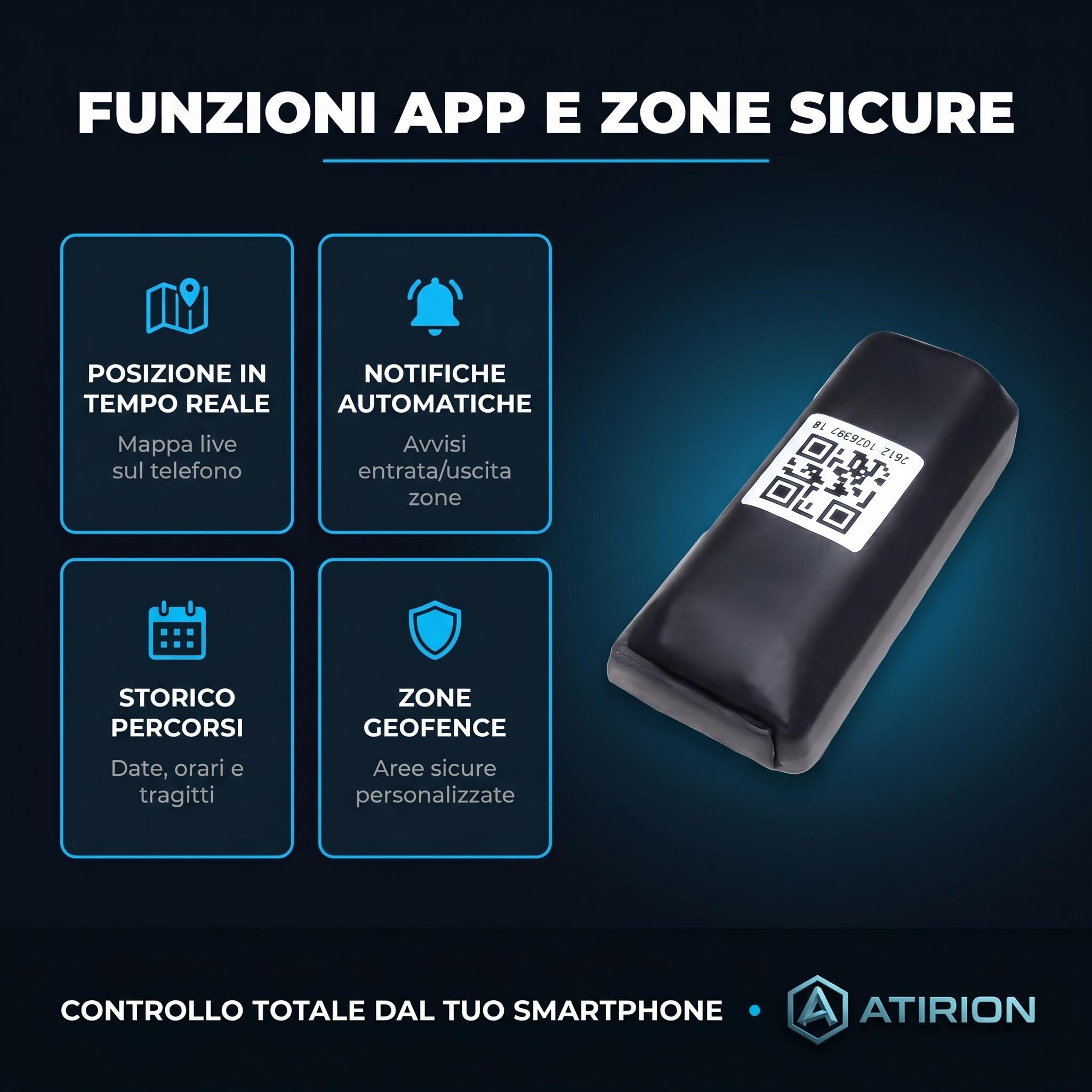 Localizzatore GPS Tracker in Tempo Reale - Microspia Antifurto per Auto Moto Camper e Veicoli - Tracciatore Portatile per Anziani e Animali con App e Geo-Fence - Rete Wi-Fi LBS (Nexus 360)