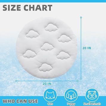 KOOLTAIL Cat Cooling Mat, Upgraded Two Sided Cooling Pad for Dogs Cats Puppy, Soft Summer Pet Sleeping Blanket Kennel to Keeping Cool, Washable Dog Mats for Crate Sofa Bed Outdoor, Round, Grey