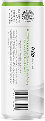 Vista 22 de Leilo Lite Calm in a Can Bebida espumosa de relajación con kava, completamente natural y sin azúcar ni gluten, sabor a coco y piña, 12 onzas