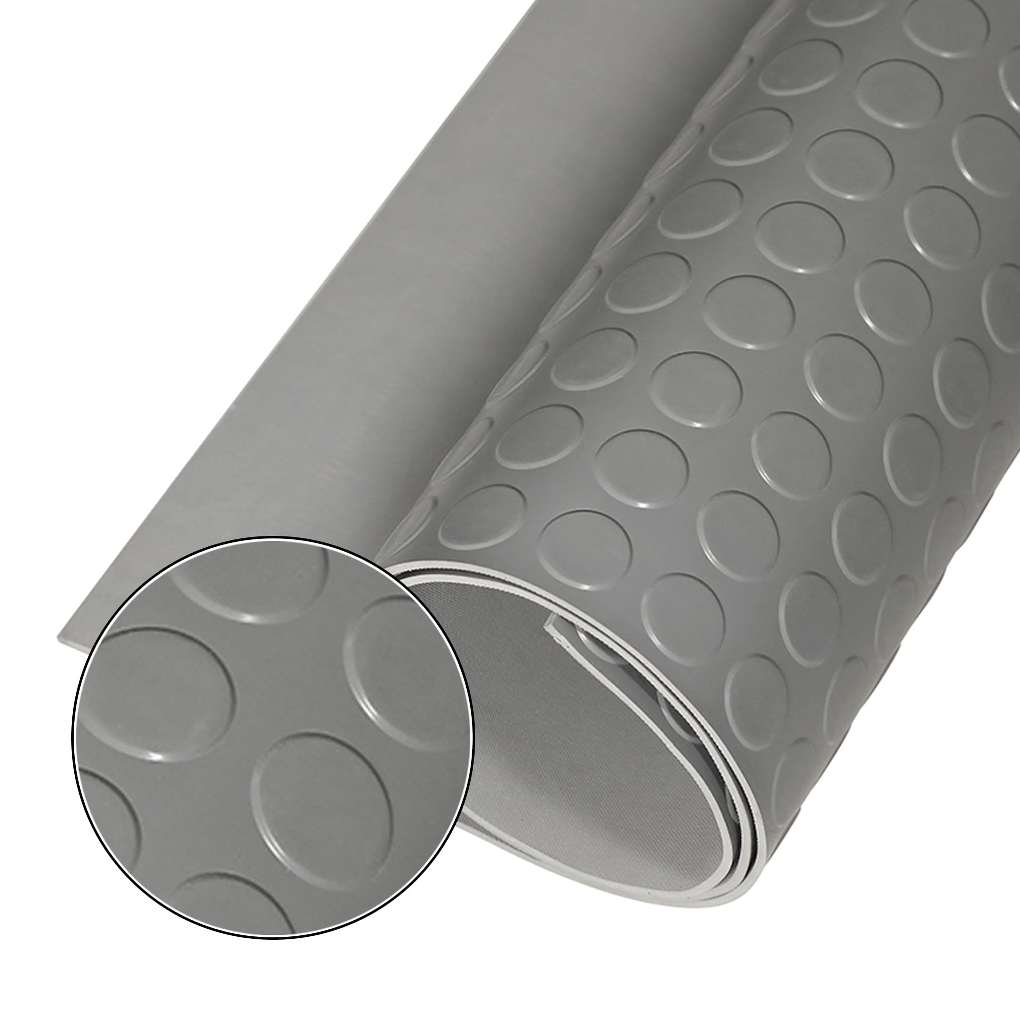 Pavimento PVC Antiscivolo per Garage e Officina – Copripavimento bollato in Rotolo 1mtx20mt, Tappeto Protettivo Industriale per Magazzino, Auto e Fai da Te GRIGIO CHIARO