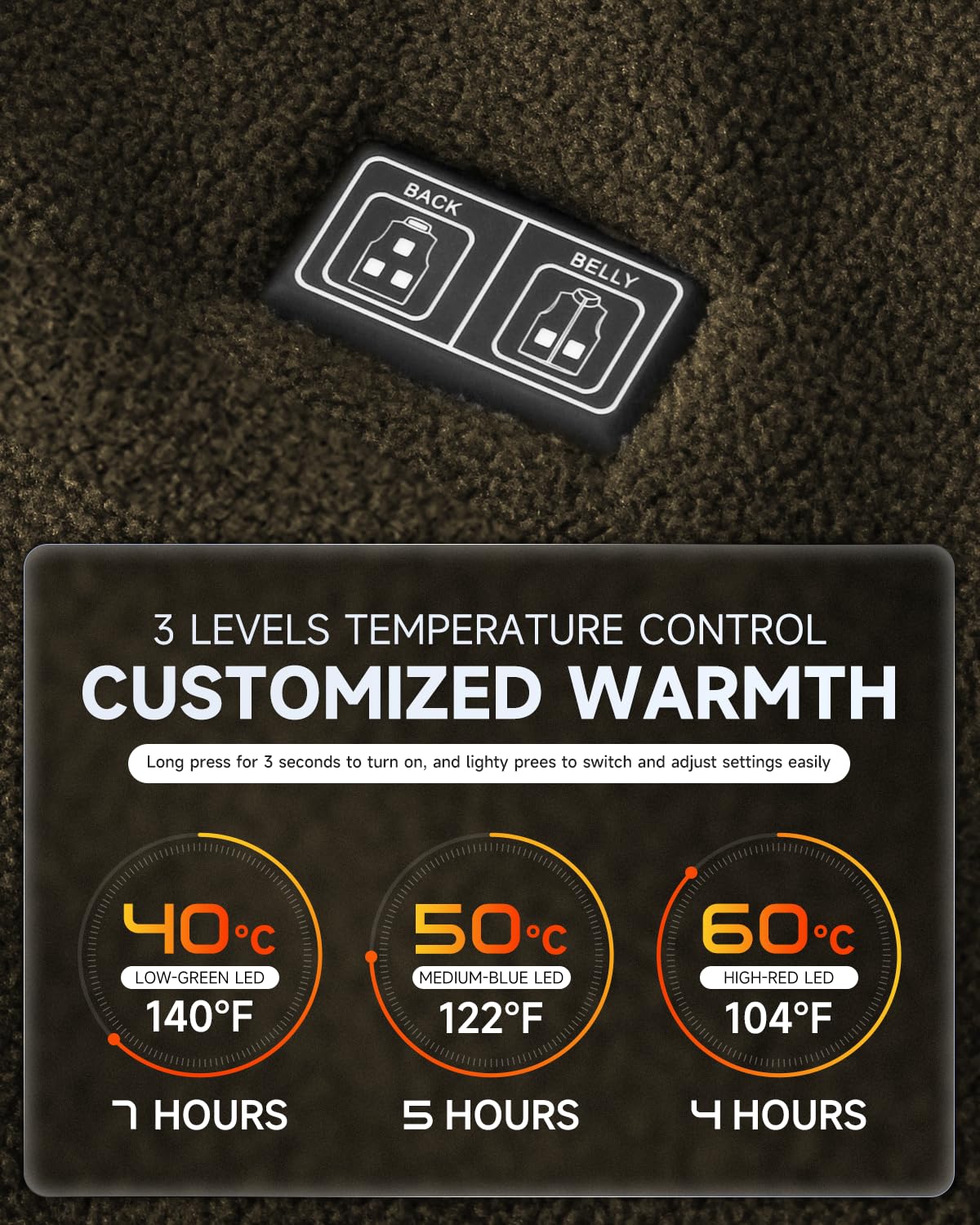 LABEWVI - Chaleco calefactor para hombre, con batería incluida, 10000 mAh, forro polar C1