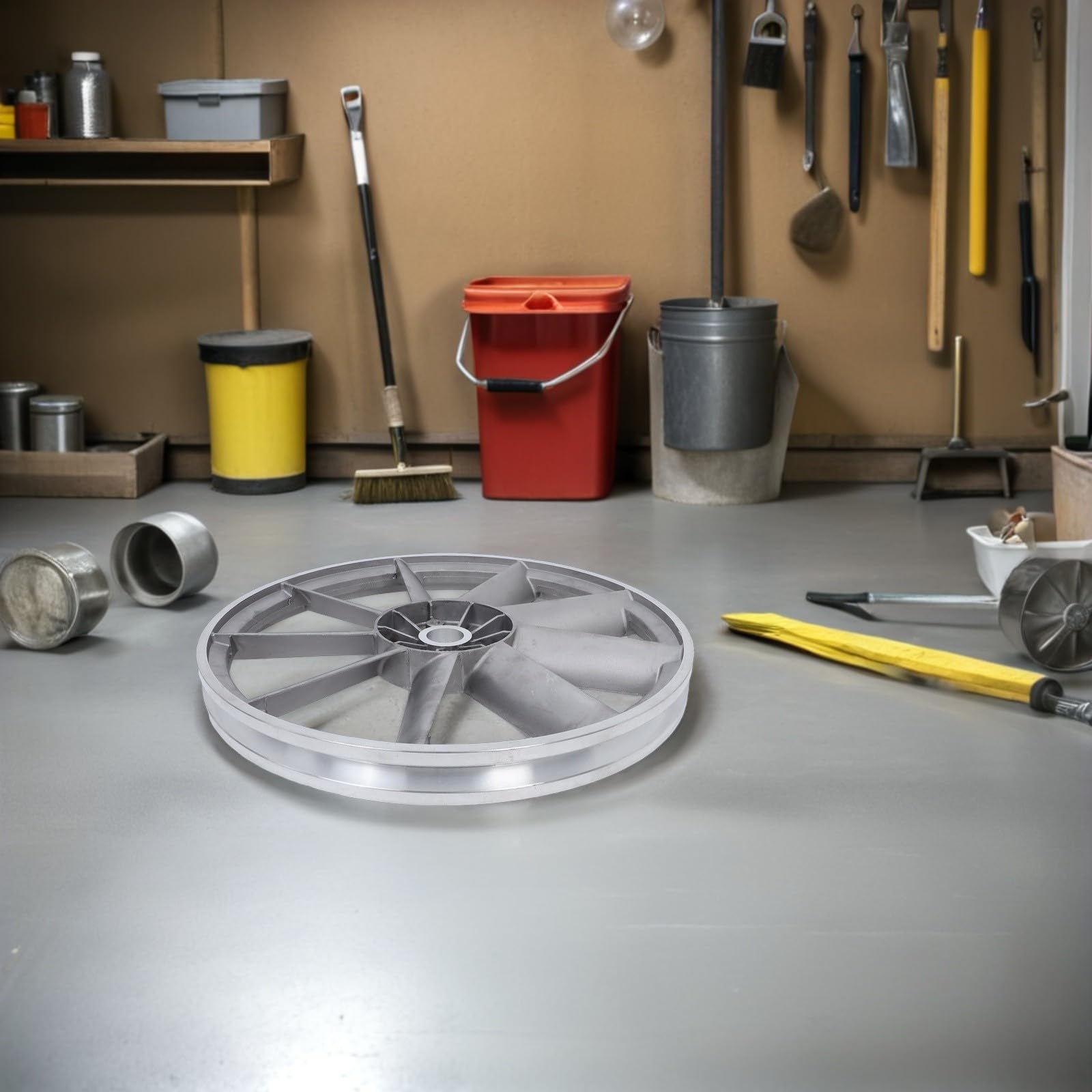 Puleggia della Pompa Aria in Alluminio per Compressore, Ruota Cinghia Resistente Design per Riduzione Rumore, Facile Manutenzione e Installazione