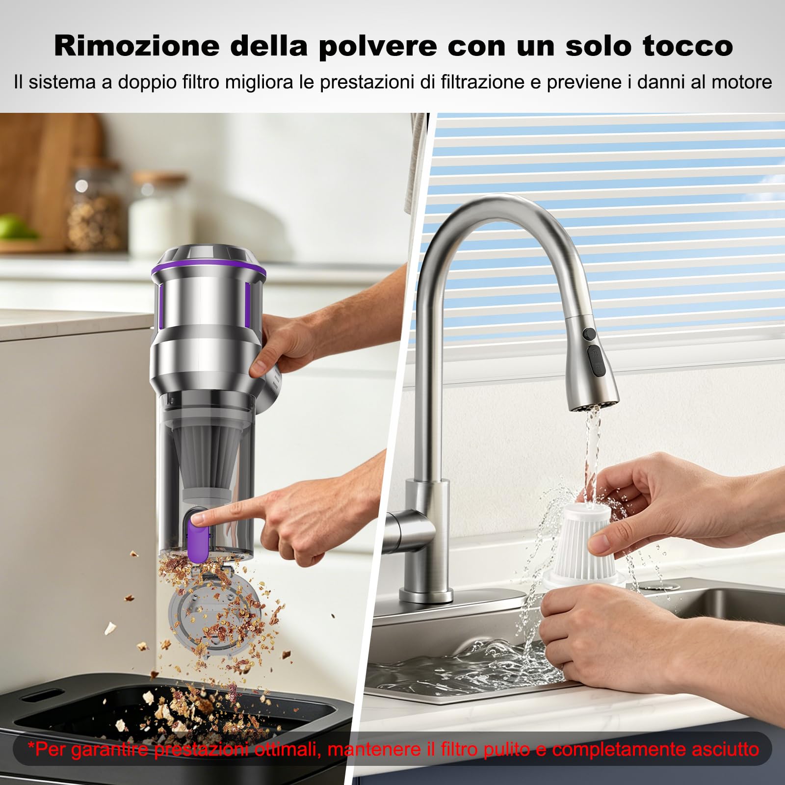Aspirabriciole Senza Fili, 25000Pa Aspirapolvere Auto, Scarico Polvere Automatico a un Tocco & 4 in 1 Aspirazione con Motore Brushless, Aspirabriciole a 3 Velocità,Ideale per Peli di Animali,Auto,Casa
