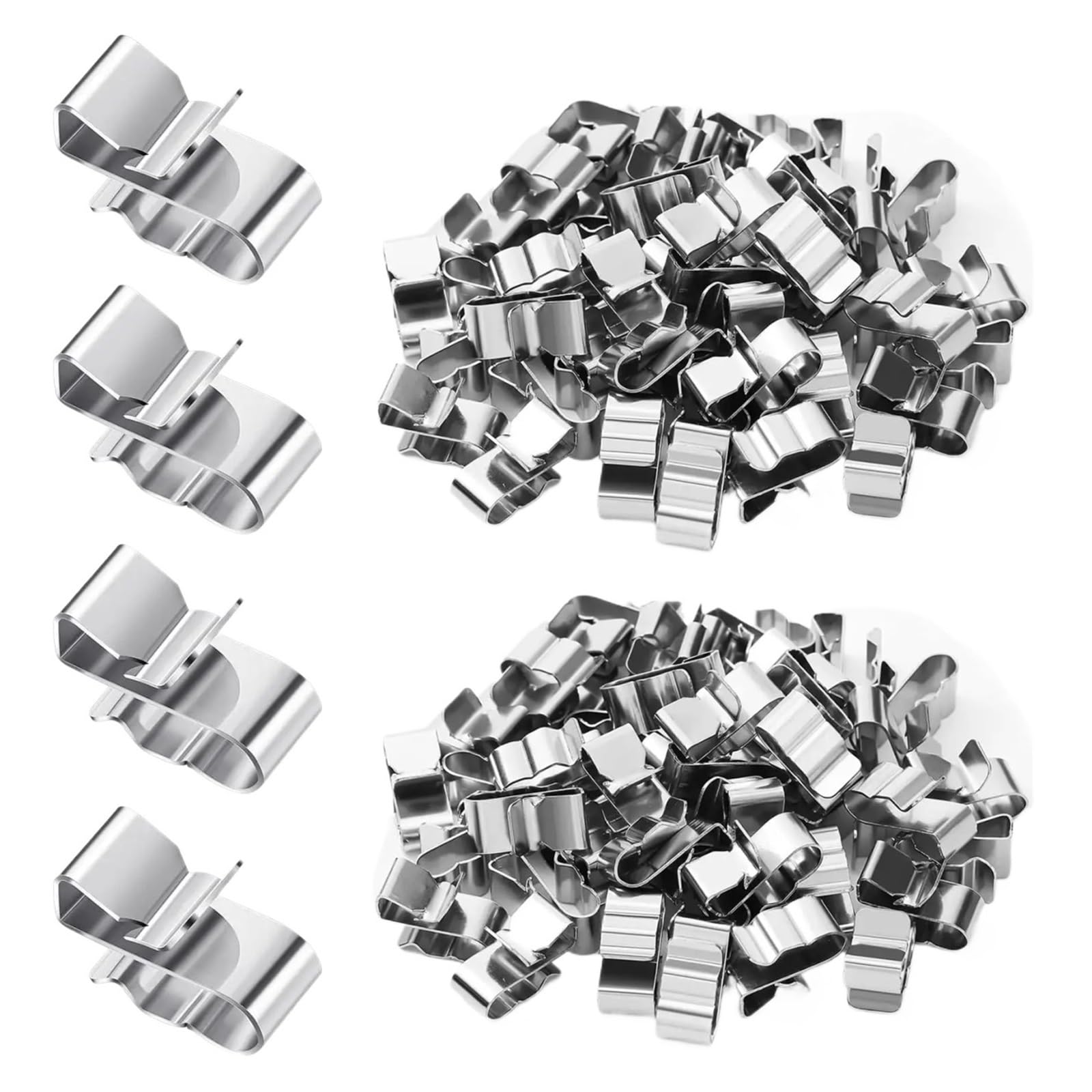 Dpnentv 100Pcs 304 Stainless Steel Cable Clips Solar Panel Trailer Frame Wire Fasteners(100Pcs)
