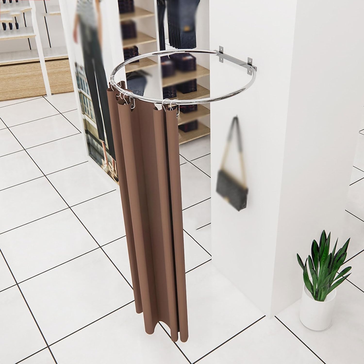 Fitting Room Wall Column Fitting Room Metal O-Shaped Dressing Room Portable Changing Room Suitable Compatible with Clothing Stores Offices Shopping for Store(CAF�,30 * 70cm)