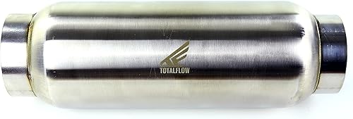 Miniatura 2 de TOTALFLOW Silenciador de escape Mini Race 12104  Acero inoxidable 304  Entrada de diámetro interior de 2.5 pulgadas - Salida de diámetro exterior de