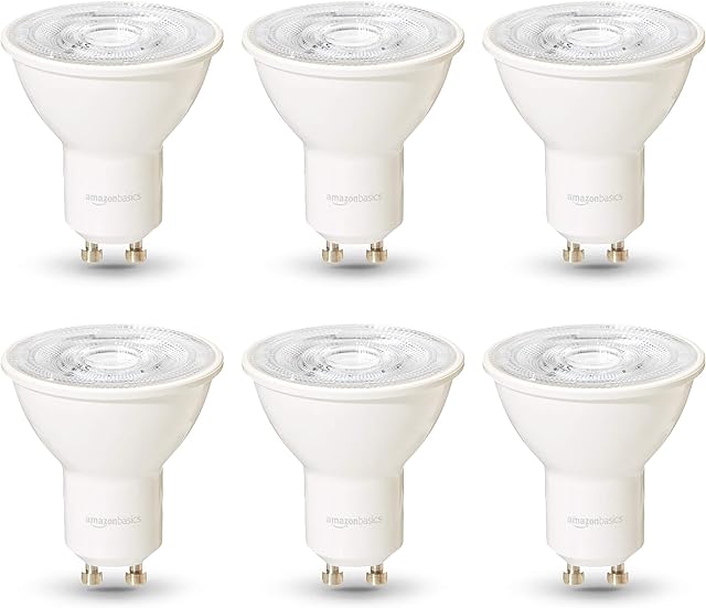 Amazon Basics Professional LED GU10 Spotlight Bulb, 35W equivalent, Warm White, Dimmable - Pack of 6