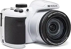 KODAK PIXPRO AZ405-WH Câmera digital de 20 MP, zoom óptico de 40x, lente grande angular de 24 mm, estabilização de imagem óptica de vídeo 1080p Full HD de 3 polegadas, câmera vlogging LCD (branca),