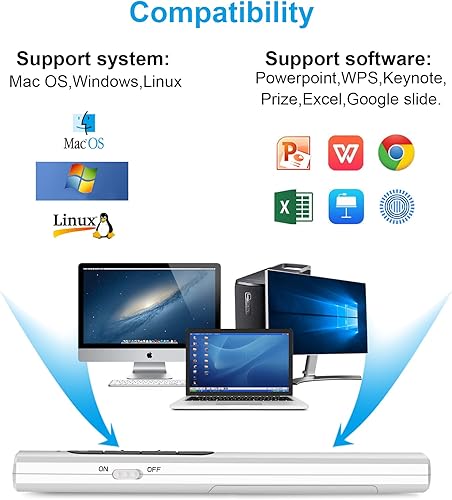Vista 27 de Control remoto inalámbrico de presentador, clicker de presentación con hipervínculo y control remoto de volumen, PowerPoint Office Presentation