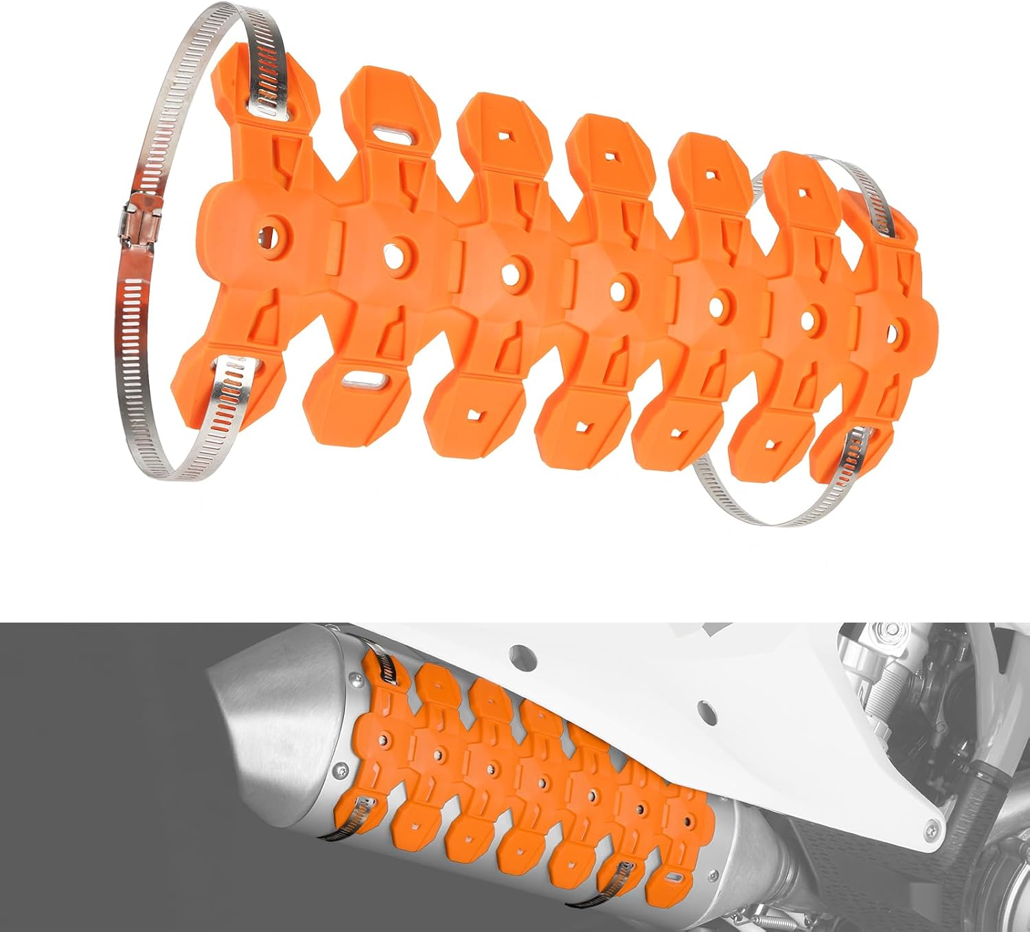 NICECNC Motorcycle Exhaust Heat Shield Guard/Silencer Muffler Protector | Compatible with 2&4 Stroke Dirt Bike ATV