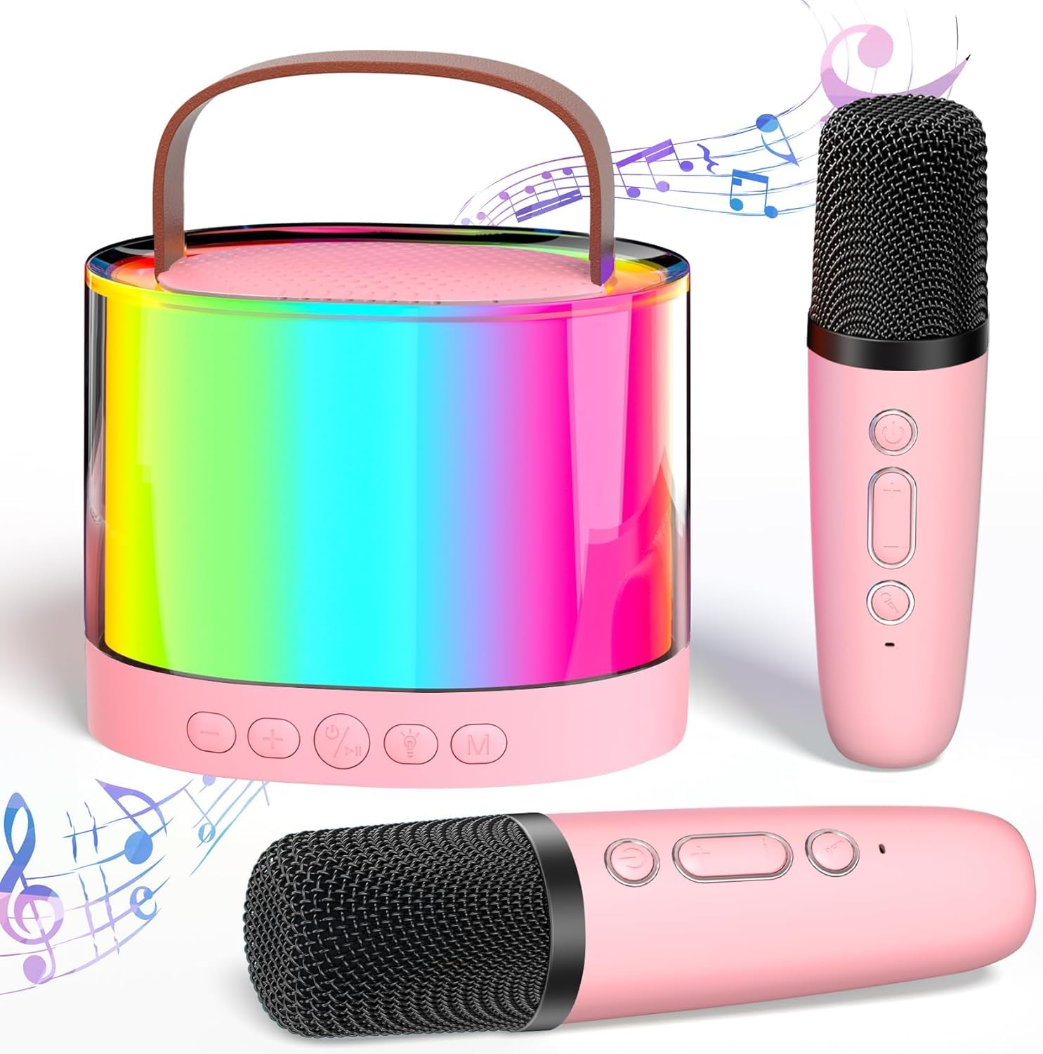 TXOR MERAK, Mini Portable Karaoke Machine with 2 Wireless Mic & 5W