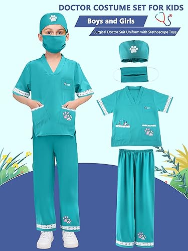 Miniatura 5 de 6 Pcs Kids Animal Doctor Costume Set Veterinary Dress Up Clothing for Kids Career Day Halloween Birthday Role Cosplay