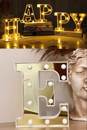 Exploded Gone Decorative Led Illuminated 3D Letter A Oversized Organization Birthday Celebration (E)