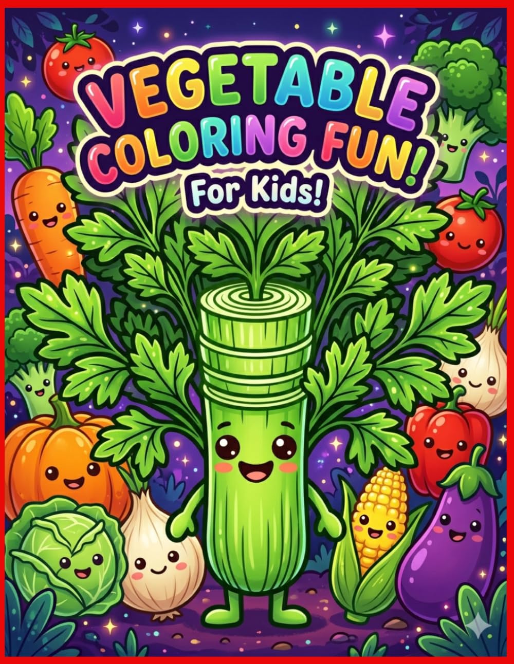 Vegetables Coloring Fun for Kids: 40+ Adorable Vegetable Coloring Pages with Bold and Easy Outlines for Kids Ages 3–8