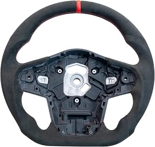 HANDCRAFTED FLAT-BOTTOM SUEDE Steering Wheel for Toyota Supra GR 2020+ A90/A91 MKV,Ergonomic Anti-Slip Grip with Finger Grooves Sporty Upgrade