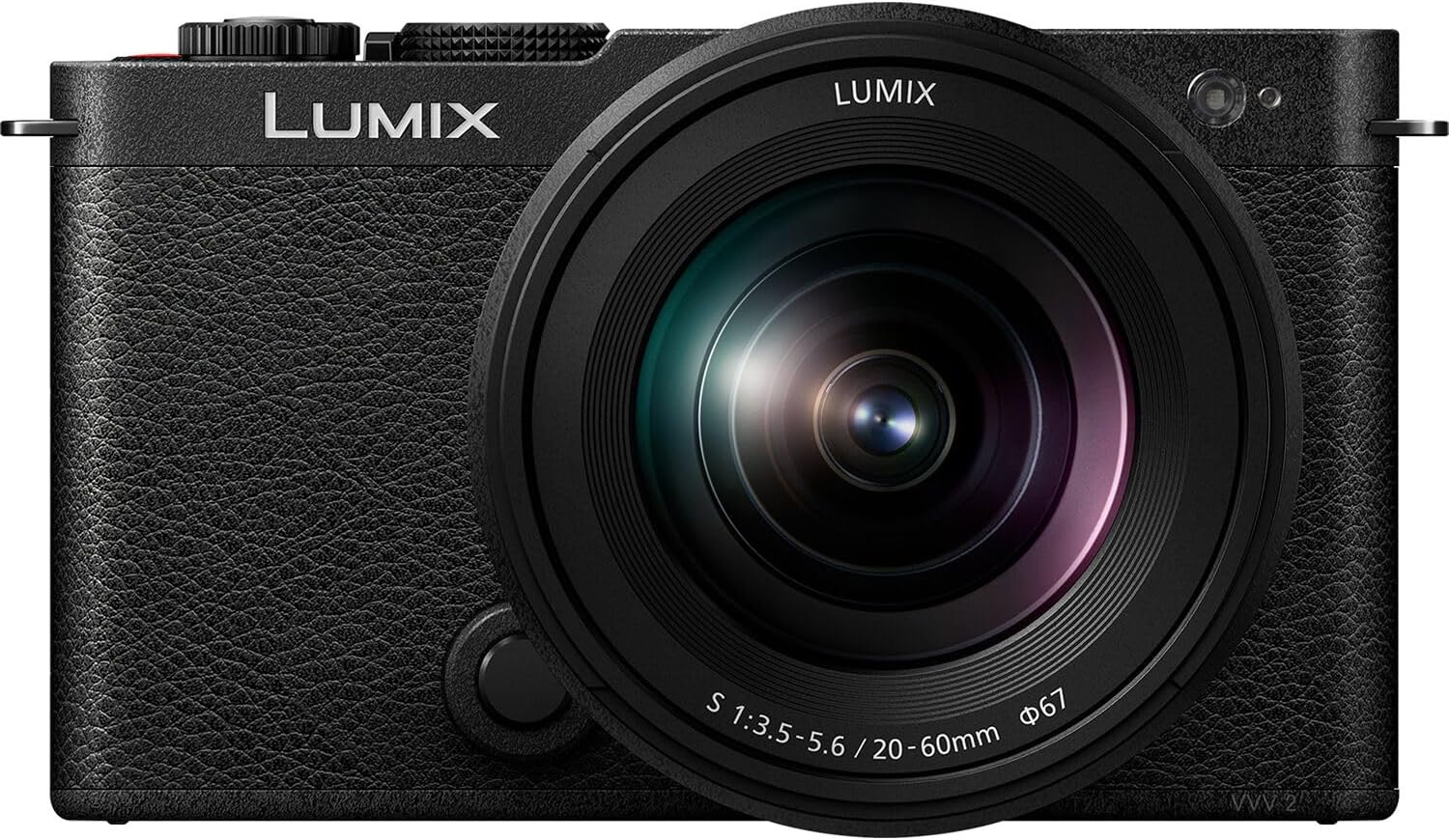 Front view of the Panasonic LUMIX S9 camera with the 20-60mm L-mount lens attached.