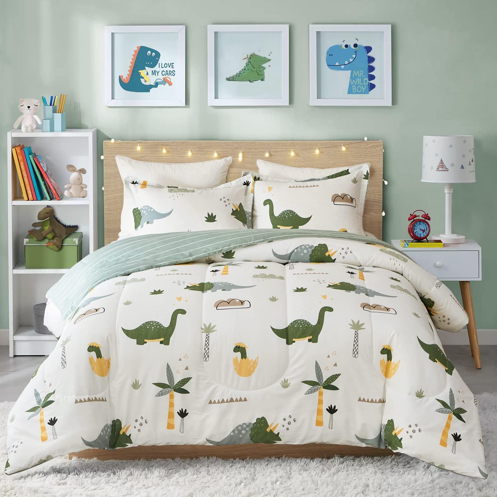 Amazon.com: Joyreap Dinosaur Kids Cotton Comforter Set for Boys Girls ...
