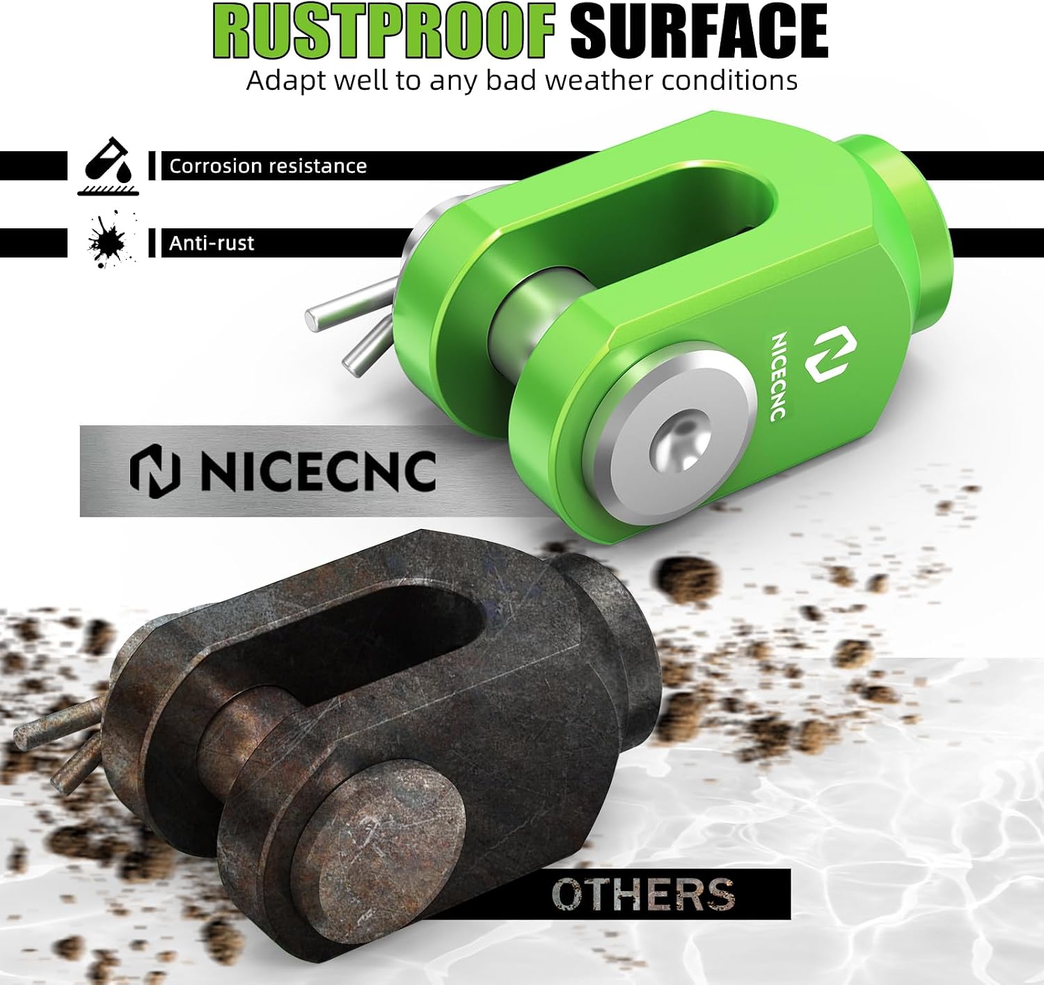 NICECNC Aluminum U-Shaped Brake Clip Rear Brake Pedal Locking Pin Compatible with Kawasaki KLR650 2008-2024, CNC, Anodization, Green