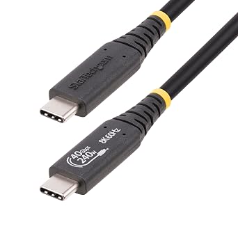 StarTech 3.3ft/1m USB4 USB-C Cable, 40Gbps, 240W, 8K 120Hz DP2.1