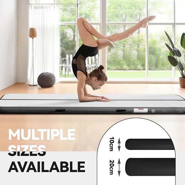 Airtrack matte Gymnastics Mat 10 cm/20 cm Thick Training Mat 3/4M/5M/6M/7M/8M/9M/10M/11M/12M Gym Mat Inflatable Track Gymnastics Tumbling Gymnastics Gymnastics with Air Pump - 2