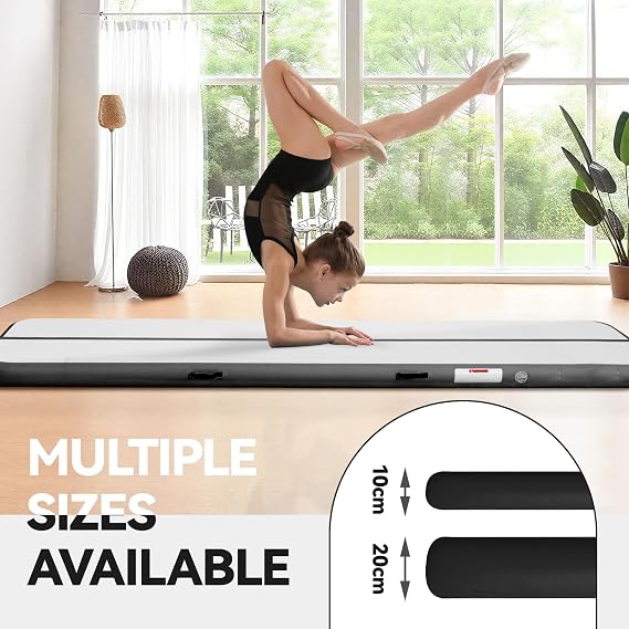 Inflatable Tumbling Gym Mat 10cm/20cm high 2M/3/4M/5M/6M/7M/8M/9M/10M/11M/12M Inflatable Air Gymnastics Mat Training Mats Gymnastics tumbling mat with Air Pump