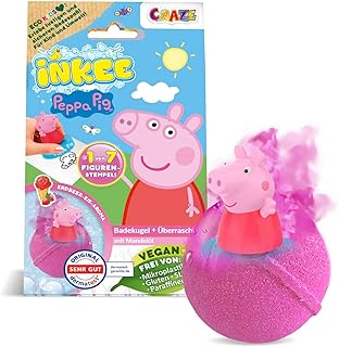 INKEE Surprise Peppa Pig Badekugeln, Erdbeer-Duft