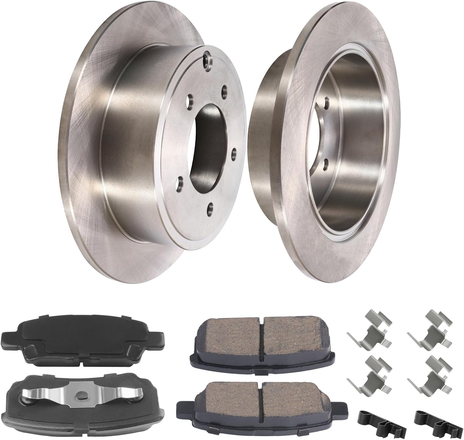 HYFTJYZ Rear Brake Pads and Rotors Kit (Rear Discs and Ceramic Pads)