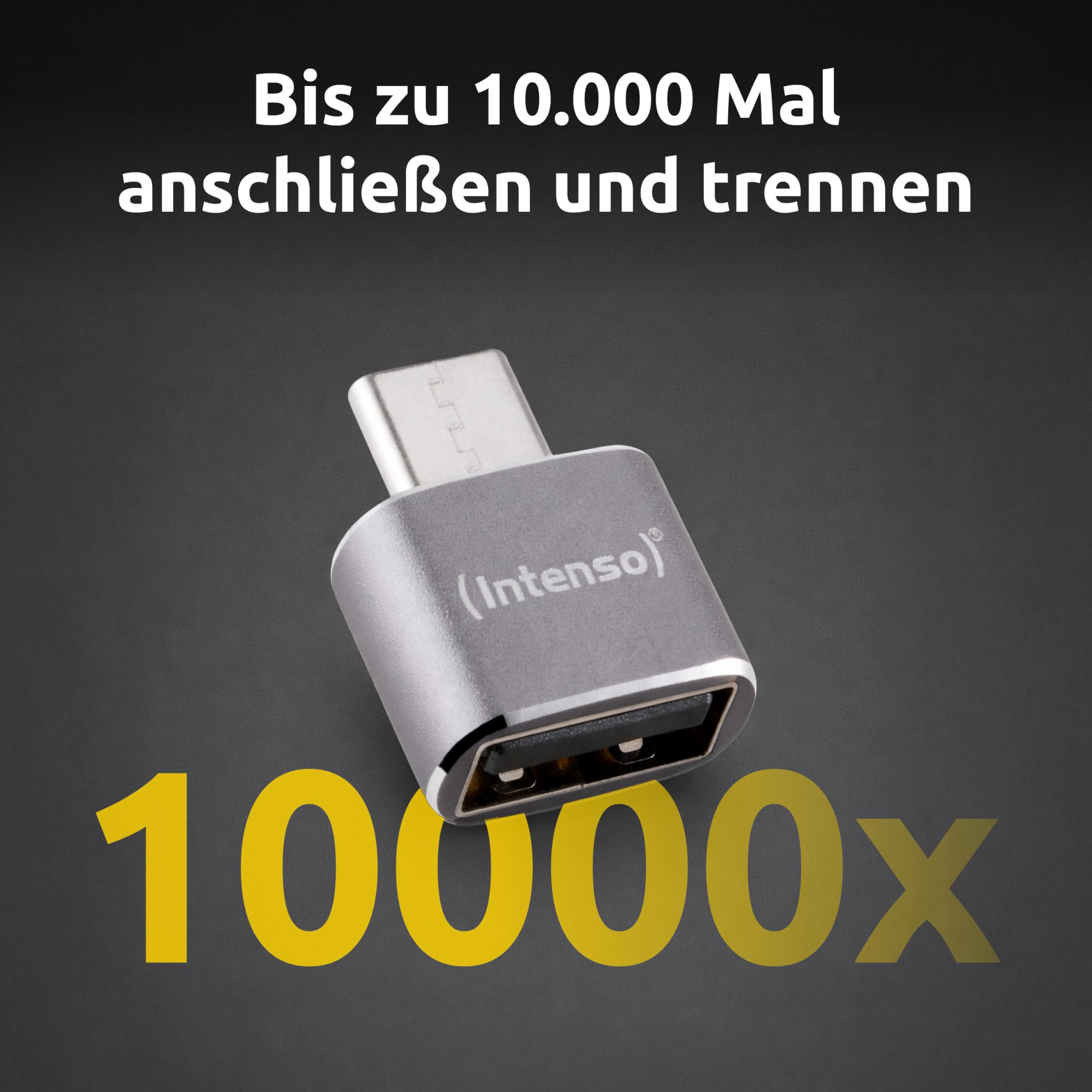 Intenso Adapter USB-A zu USB-C (A480C) 3 Stück, 480 Mbit/s High-Speed USB 2.0, OTG, Aluminium, Grau - 4