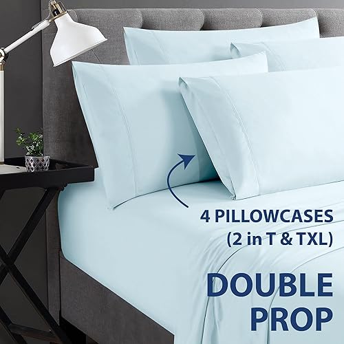 Miniatura 8 de Home Collection - Juego de sábanas de lujo de micro caress de 317ozm 3 piezas individuales con 1 funda de almohada adicional color berenjena