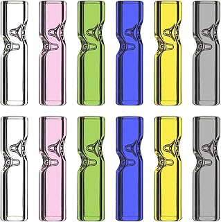 12 Pcs Reusable Round Mouth Glass Tips for Joints, Glass Cigarettes Filter Tips, 30mm
