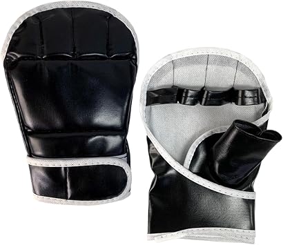 Muay Thai Gloves - 20.5x14cm Open Palm Boxing Gloves, PU Leather Exterior