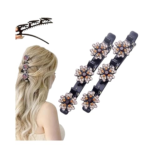 Miniatura 24 de Pinzas de pelo trenzadas con piedras de cristal brillante para mujeres y niñas, 2025 nuevas pinzas de pelo con strass, bandas de pelo fácilmente Con