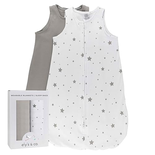 Ely's & Co. Manta de algodón para bebé, saco de dormir de algodón 0-3,3-6, 6-12, 12-18 meses, juego de 2 unidades para bebé niño y niña, rosa, azul