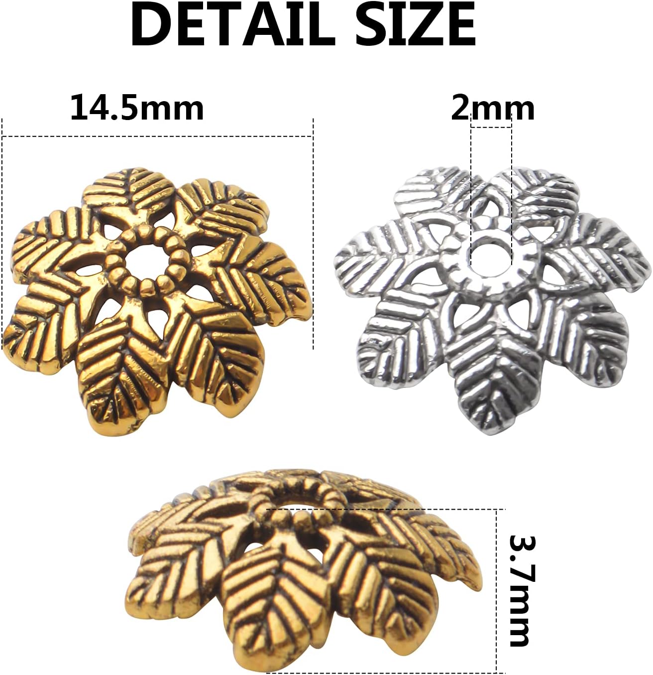 BronaGrand 100pcs Flower Bead Caps Tibetan Alloy Spacer Beads Loose for DIY Earring Bracelet Necklace Jewelry Making - Image 3