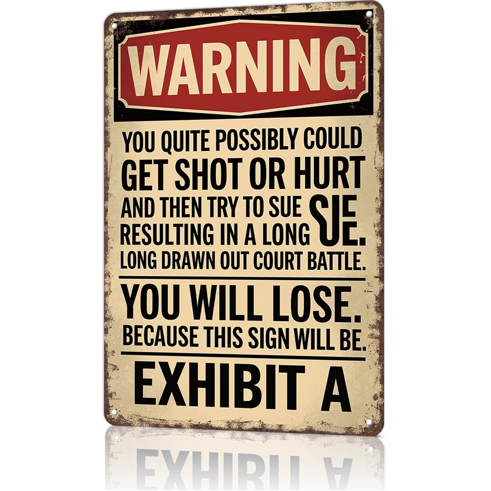 KWQDOZF Vintage Metal Tin Sign Exhibit A Posters Wall Art for Dorm Home Office Room Decor 8X12inch