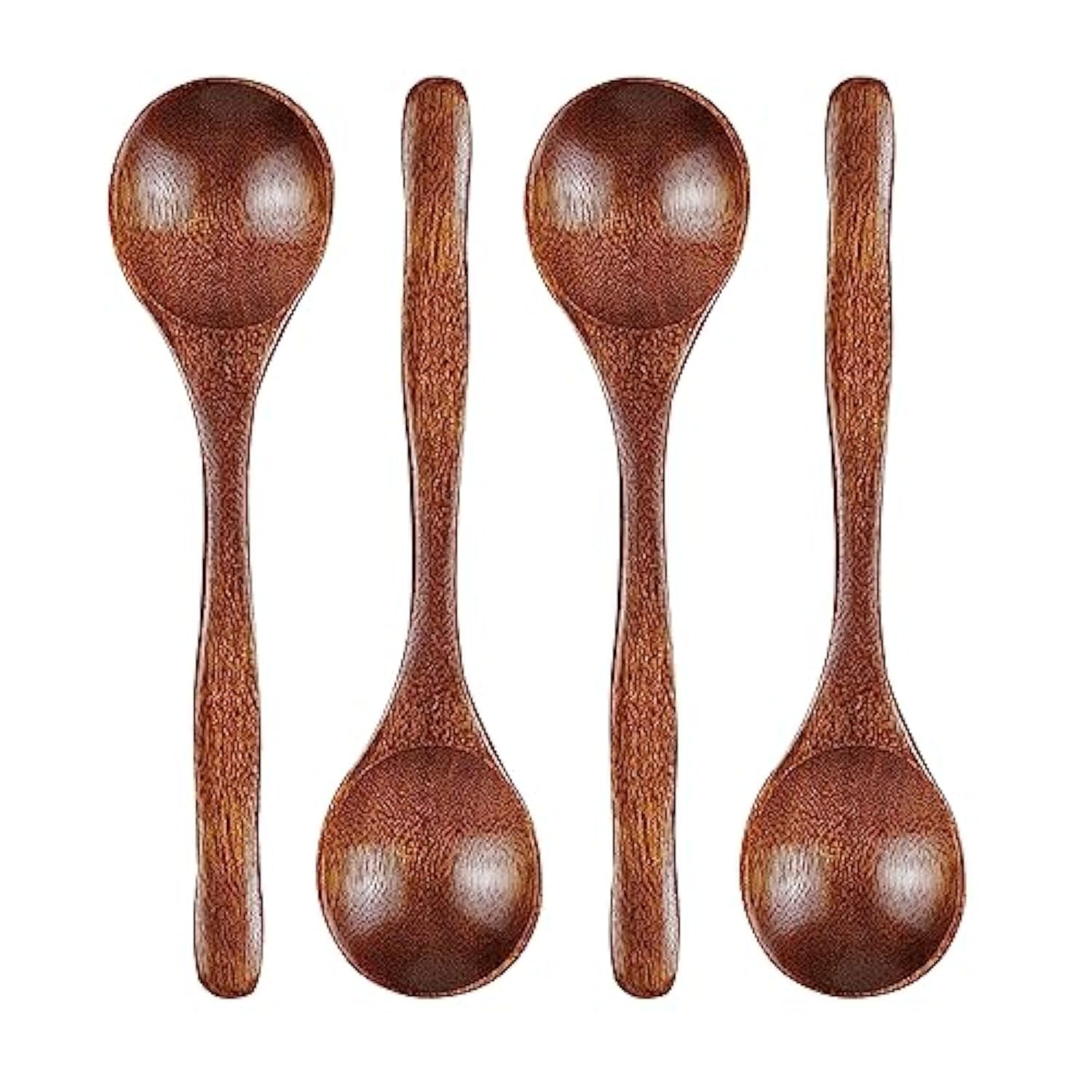 Ouliget Cucharas de madera, cuchara de sopa hecha a mano de madera, cuchara de madera asiática, 6 pulgadas, 4 piezas.