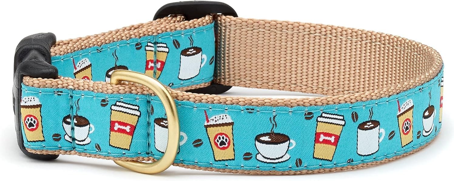 Up Country Coffee Nut Dog Collar, Medium (12 to 18 inches) 5/8 inch Narrow Width