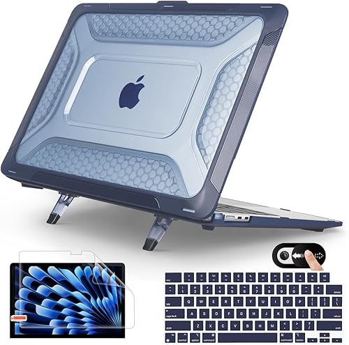 Miniatura 29 de Mektron Funda resistente 2025/2024/2023 para MacBook Air de 15 pulgadas con chip M4/M3/M2 modelo A3241/A2941/A3114, carcasa rígida protectora a