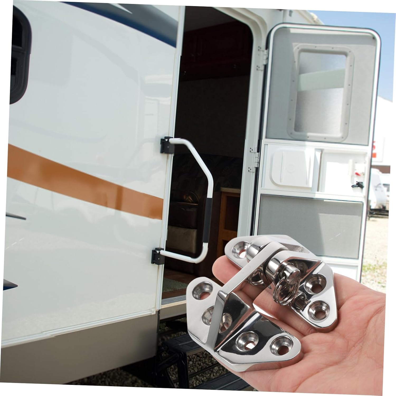 Zerodeko 2pcs Grade Stainless Steel Hinges for Boats Heavy Duty Hatch Hinges Screws and Resistant Design for Deck Cabinet and Hatch Doors