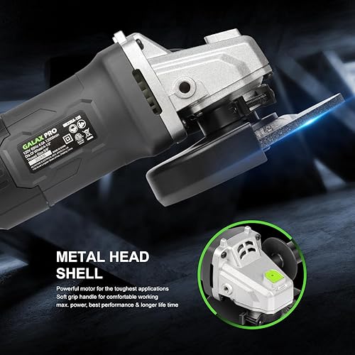 Miniatura 5 de GALAX PRO Amoladora angular eléctrica, equipada con motor de 4.0 amperios con potencia de salida máxima de 750 W, amoladora angular con cable de